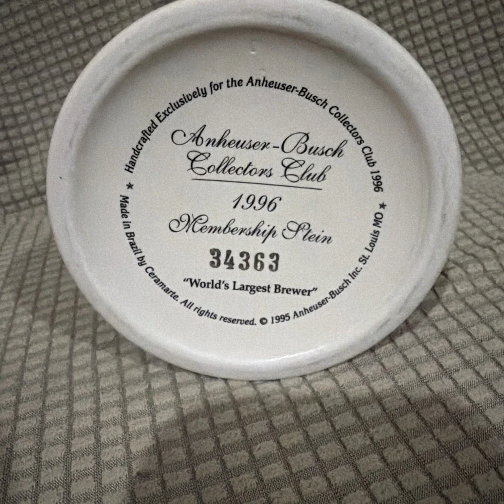 Anheuser-Busch 1996 CC Membership Stein 